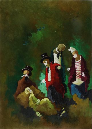 MONTI CESARINO (1916 - 1979) Senza titolo. 1973. Olio su faesite. Cm 70,00 x...