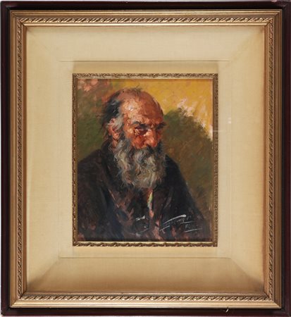 TAFURI LUCIO (n. 1941) Testa di vecchio. 1972. Olio su tela. Cm 36,00 x...