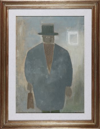 VILLORESI FRANCO (1920 - 1975) Figura. Olio su tela. Cm 50,00 x 70,00. Firma...