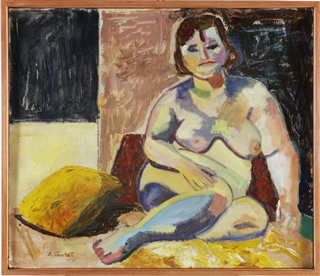 CASORATI DAFNE (1897 - 1984) Ritratto di donna. . Olio su compensato. Cm...