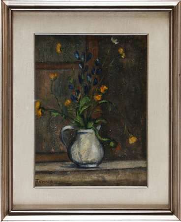 TOMEA FIORENZO (1910 - 1960) Fiori di campo. Olio su tela. Cm 30,50 x 41,00....