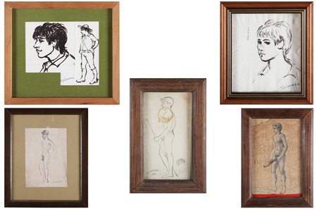 TIRINNANZI NINO GIOVANNI (1923 - 2002) Lotto composto da 5 ritratti. ....