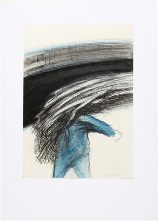 VAGLIERI TINO (1929 - 2000) Senza titolo. . 1984. Tecnica mista su carta. Cm...