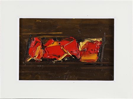 SCATIZZI SERGIO (1918 - 2009) Astratto. Olio su tavola. Cm 30,00 x 20,00....