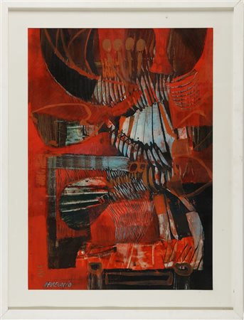 DE GREGORIO GIUSEPPE (1920 - 2007) Senza titolo. . Tecnica mista su cartone....