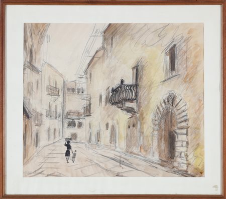 CASCELLA MICHELE (1892 - 1989) Saluto Ortonese. 1968. Tecnica mista su carta....