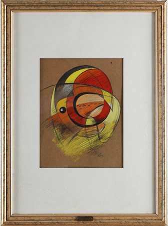 BONETTI UBERTO (1909 - 1993) In corsa. Tecnica mista su carta. Cm 21,50 x...