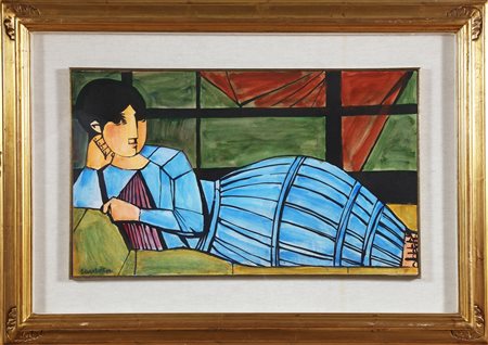 CANTATORE DOMENICO (1906 - 1998) Senza titolo. Litografia ritoccata a mano....