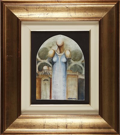 BRENNA CARLO (n. 1935) Senza titolo. . Olio su tela. Cm 23,00 x 29,00. Firma...