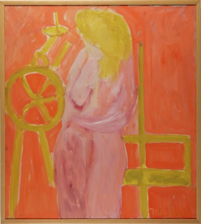 ROGER WOUTERS (n. 1937) Noracht in Atelier. . 1969. Acrilico su tela. Cm...