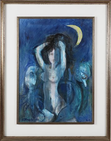 D'ANGELO ALFREDO (1903 - 1986) Venere marina. . 1979. Olio su tela. Cm 50,00...