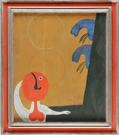 STENDL TEODORA (n. 1938) L'attacco dei cavalli. . 1969. Olio su tela. Cm...