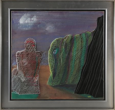 ZOTTI CARMELO (1933 - 2007) Senza titolo. Tecnica mista su carta. Cm 65,00 x...