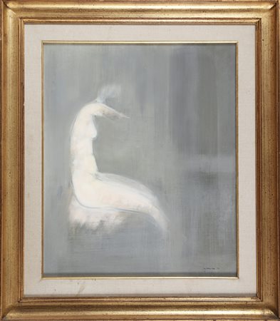 AJMONE GIUSEPPE (1923 - 2005) Studio di nudo. 1970. Olio su tela. Cm 50,00 x...