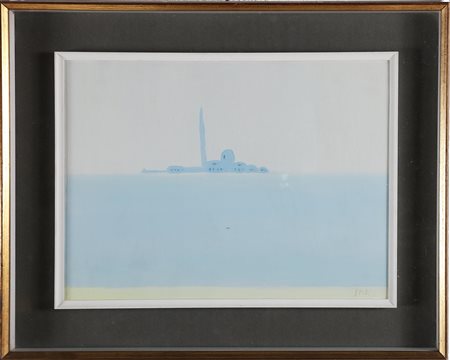 GUIDI VIRGILIO (1891 - 1994) Isola di San Giorgio. Olio su tela. Cm 40,00 x...