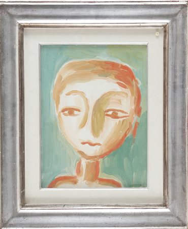 GUIDI VIRGILIO (1891 - 1994) Testina. 1970. Olio su tela . Cm 30,00 x 40,00....