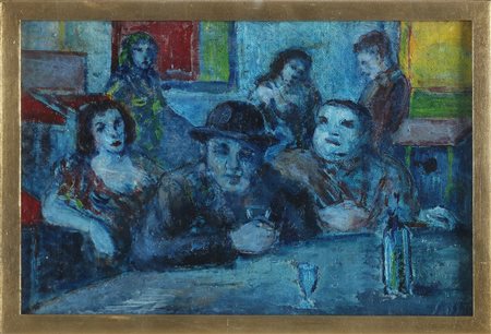 SASSU ALIGI (1912 - 2000) Bubu. . 1944. Olio su faesite. Cm 29,00 x 19,00....