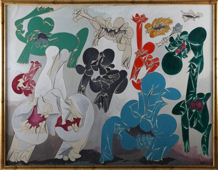 VOLPINI RENATO (n. 1934) Senza titolo. . Olio su tela. Cm 135,00 x 100,00....