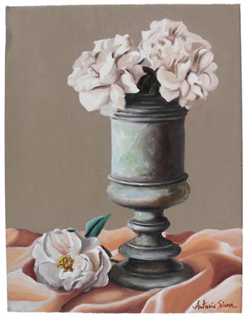 SCIACCA ANTONIO (n. 1957) Vaso di fiori. . Olio su tela. Cm 40,00 x 30,00....