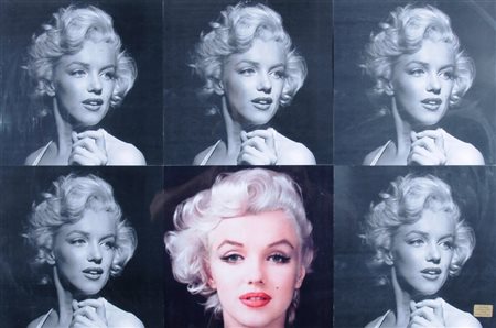 MALIPIERO (Brescia 1934) "Tautologia di Marilyn" 2015 Tecnica mista e collage...