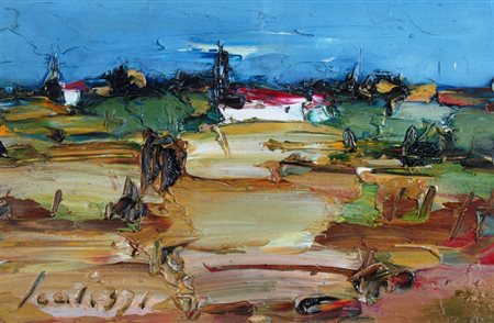 SCATIZZI SERGIO (Gragnano 1918 - Firenze 2009) "Paesaggio" Olio su tela cm....