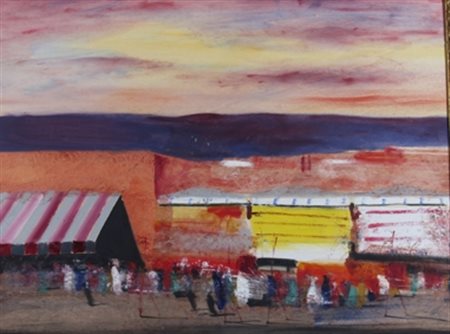 MAGAZZINI SALVATORE (Pistoia 1955) "Marrakech" Olio su tavola cm. H: 70.00 L:...