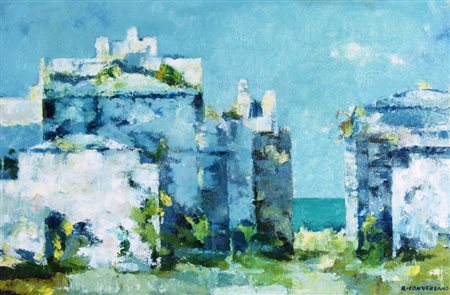 CONVERSANO ROMANO "Mattino al sud" 1968 Olio su tela cm. H: 40.00 L: 60.00...