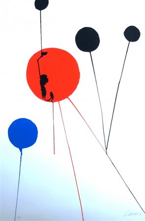 CALDER ALEXANDER (Usa 1898 - Usa 1976) "Senza titolo" Litografia su carta cm....