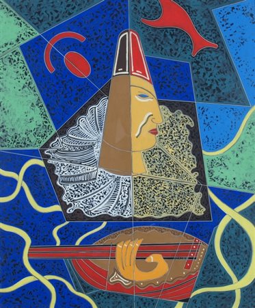 ORIANI PIPPO (Torino 1909 - Torino 1972) "Senza titolo" Encausto su cartone...