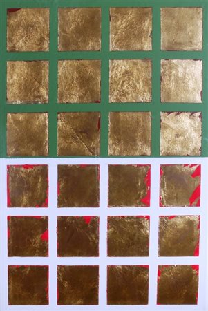 BIANCO REMO (Milano 1922 - Milano 1988) "Tablaux dores" 1980 Olio su tela...