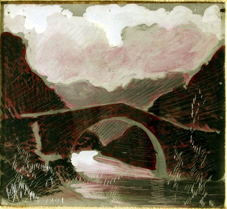 BALLA GIACOMO (Torino 1871 - Roma 1958) "Ponte sul fiume" Incisione a bulino...