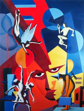 KOSTABI MARK (Los Angeles 1960) "Veggente" 2002 Olio su tela cm. H: 122.00 L:...