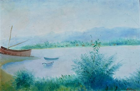 LILLONI UMBERTO (Milano 1898 - Milano 1980) "Il magra alla fole" 1951 Olio su...