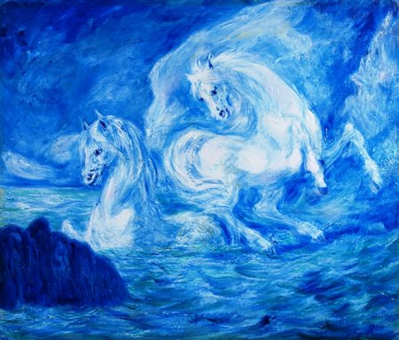 SASSU ALIGI (Milano 1912 - Palma di Majorca 2000) "I cavalli vengono dal...