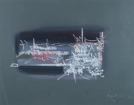 MATHIEU GEORGES (Boulogne Sur Mer 1921) "Xochipal" 1979 Olio su tela cm. H:...