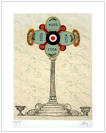 ENRICO BAJ Milano 1924 – Vergiate 2003 Senza titolo Acquaforte a colori e...