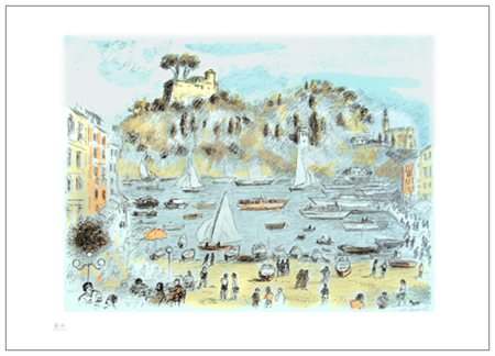 MICHELE CASCELLA Ortona 1892 – Milano 1989 Senza titolo Litografa a colori...