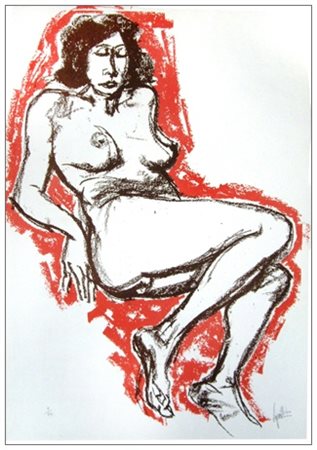 REMO SQUILLANTINI Stia 1920 – Firenze 1996 Senza titolo Litografia a colori...