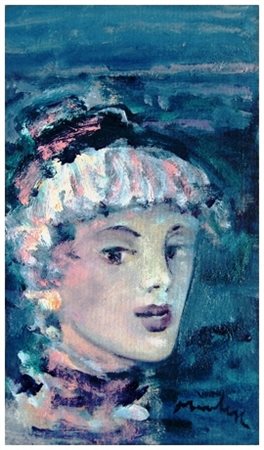 SALVATORE MARCHESE Catania 1947 Figura Olio su cartone telato 35 x 20. Firma...