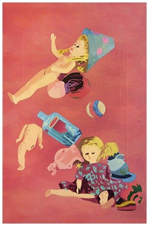 ATTILIO STEFFANONI Bergamo 1938 Bambole 1968 Olio su tela 90 x 54,5. Firma,...