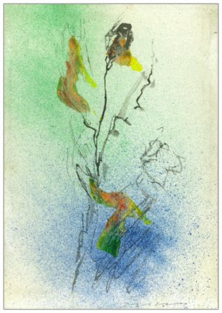 ERNESTO TRECCANI Milano 1920 – Milano 2009 Bocciolo di rosa T.m. su cartone...