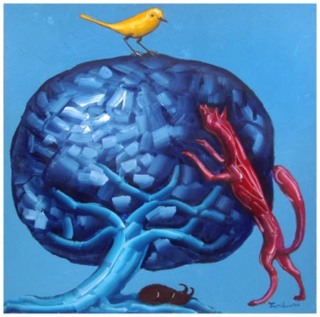 ALDO TURCHIARO Celico 1929 Senza titolo (Richiesta di cibo) 1999 Olio su...