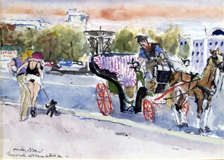 PIACESI WALTER (Ascoli Piceno 1929) "Passeggiata estiva a Cattolica"...