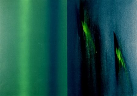 FINZI ENNIO (Venezia 1931) "Spazio percettivo in verde" 2001 Olio su tela cm....