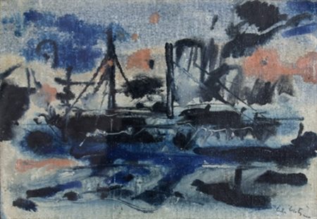 CELIBERTI GIORGIO (Milano 1929) "Paesaggio" 1962 Olio su cartone telato cm....