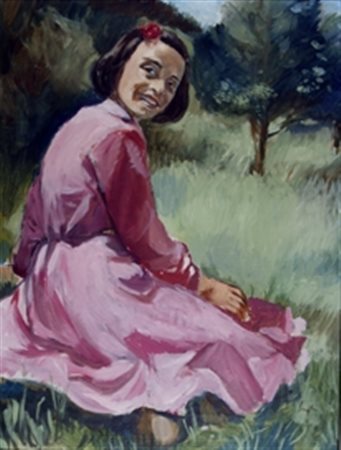 SUGHI ALBERTO (Cesena 1928) "Ragazza" Olio su tela cm. H: 42.00 L: 32.00...