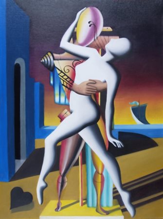 KOSTABI MARK (Los Angeles 1960) "L'abbraccio nel vuoto" 2002 Olio su tela cm....