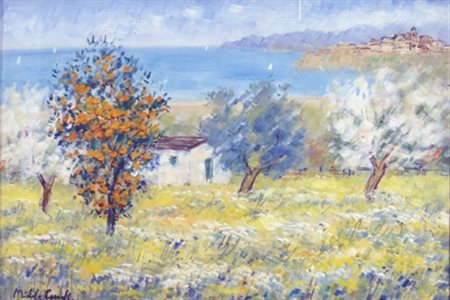 CASCELLA MICHELE (Ortona 1892 - Milano 1989) "Paesaggio Ortona a mare" 1972...