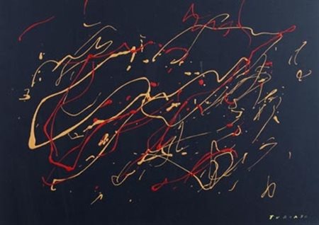 TURCATO GIULIO (Mantova 1912 - Roma 1995) "Itinerari" metà anni '70 Olio su...