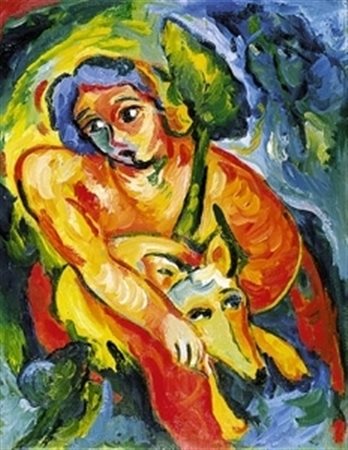 GERMANA' MIMMO (Catania 1944 - Busto Arsizio 1992) "Senza titolo" 1988 Olio...